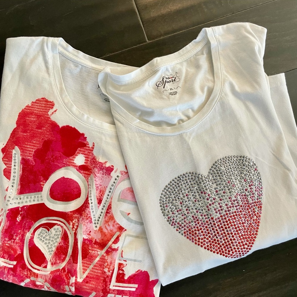 SOLD Style & Company two tee shirts. Red sparkle.